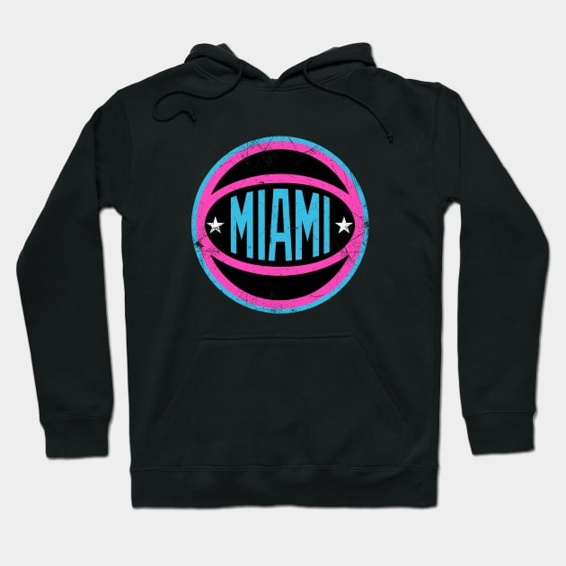 Miami Retro Ball - Nights Hoodie by KFig21